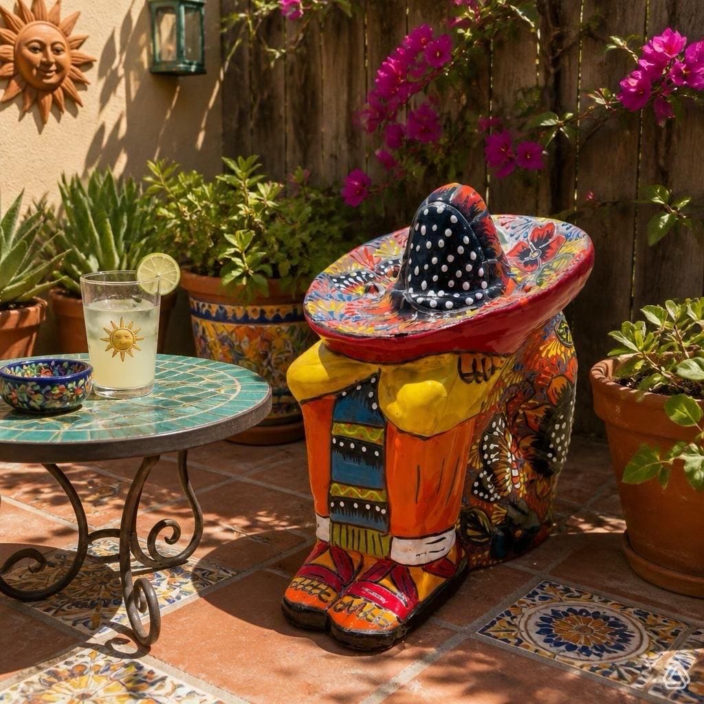 Panchito Statue Large Hand-painted Terracotta Wall H Sunflower
