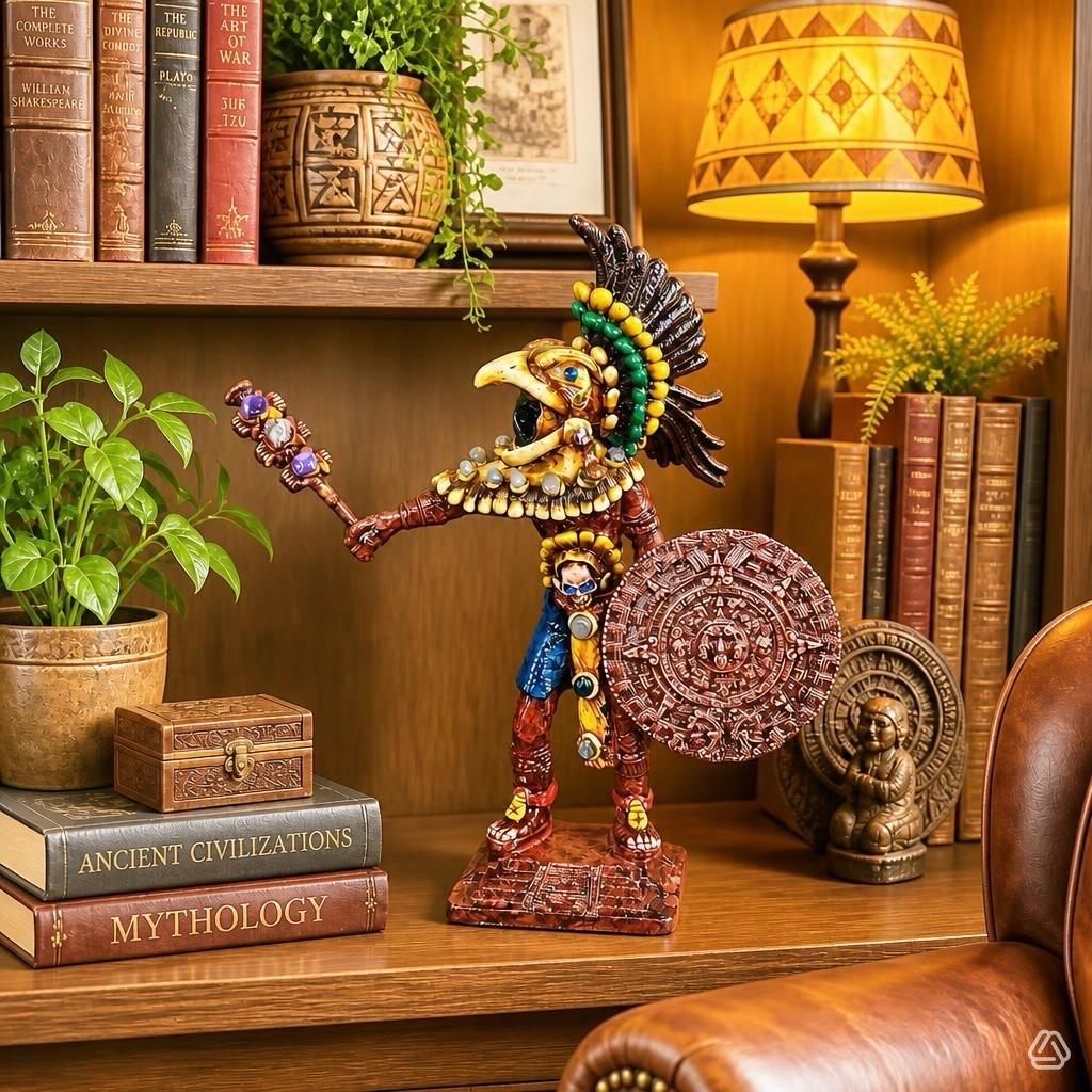 ウェッジウッド (  ) アステカ　AZTEC Aztec Eagle Warrior Statue With Natural Stones Hand Made - Etsy