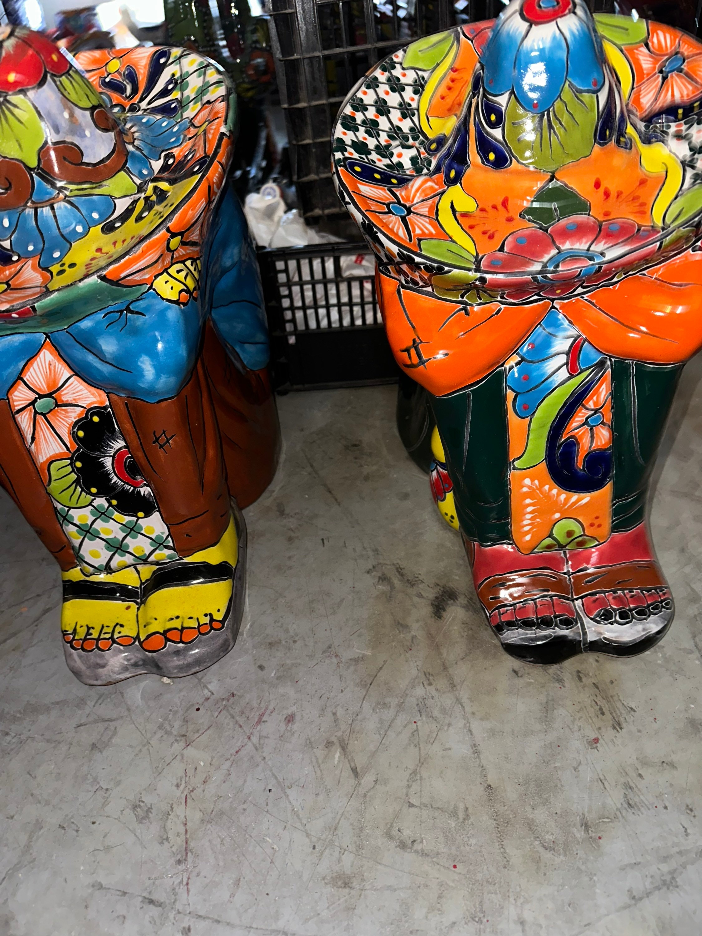 Rare Talavera Panchito Statue, Sleeping Sombrero Man Pottery, Made