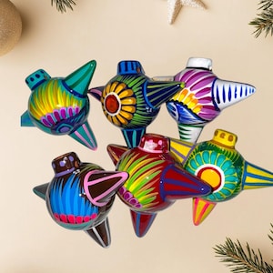 Talavera Piñata Christmas Ornaments: Mexican Folk Art Set of 4