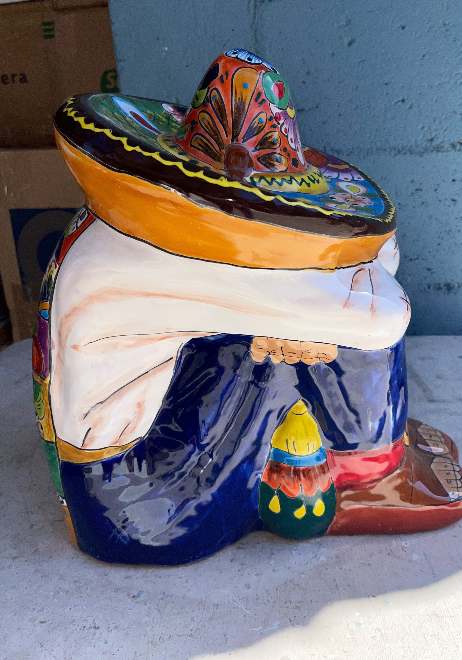 Statue Talavera Panchito Sleeping Mexican Man Extra Lager Made Etsy