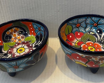 Extra large salsa three feet Monjitas bowls Talavera large 20 oz beautiful colors hand painted