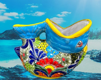 Big Fish Talavera  planter variety of  multicolored 18”x 11” extra large