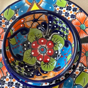 Talavera Dinnerware 32 pieces Mexican Pottery Seating for 8 Vibrant Dishes with Floral Patterns, Lead Free, Heat Safe