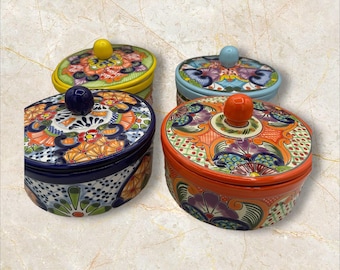 Hand-Painted Talavera Tortilla Warmer: Mexican Food Serving Plate
