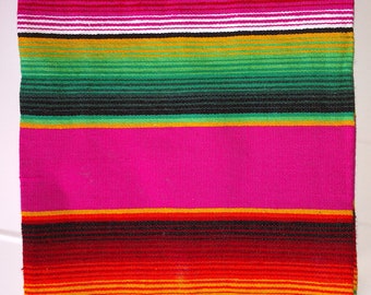 Pink Fuchsia Serape Decken Mexikanischen und Regenbogen Striped EXTRA LARGE Handarbeit