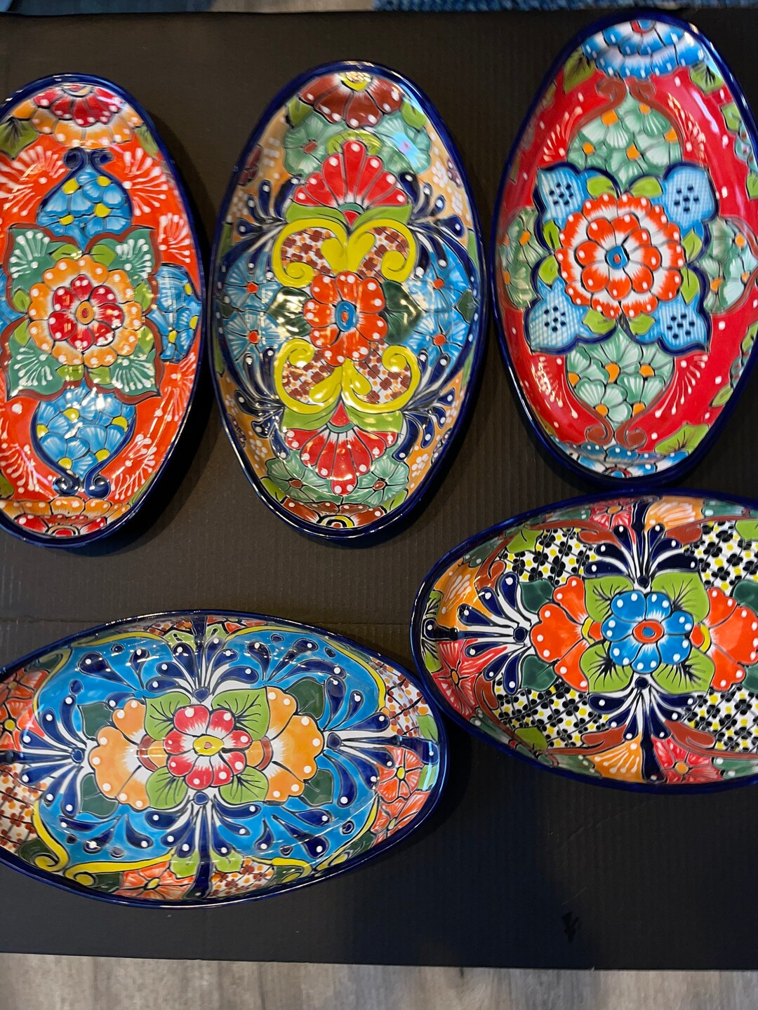 Plato de Talavera hecho a mano: Plato rectangular de cerámica para