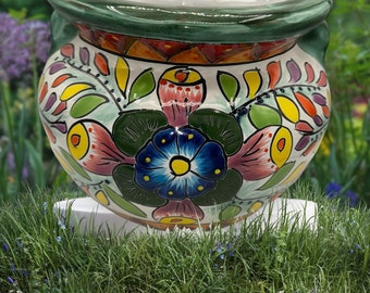Handbemalte Talavera Blumentopf: Mexikanische Volkskunst Pflanztopf
