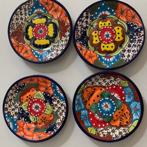 Plates 2 Talavera 8” side  beautiful hand painted unique design