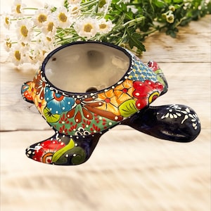 Sea turtles PlantersTalavera beautiful colors outdoor won’t fade handpainted