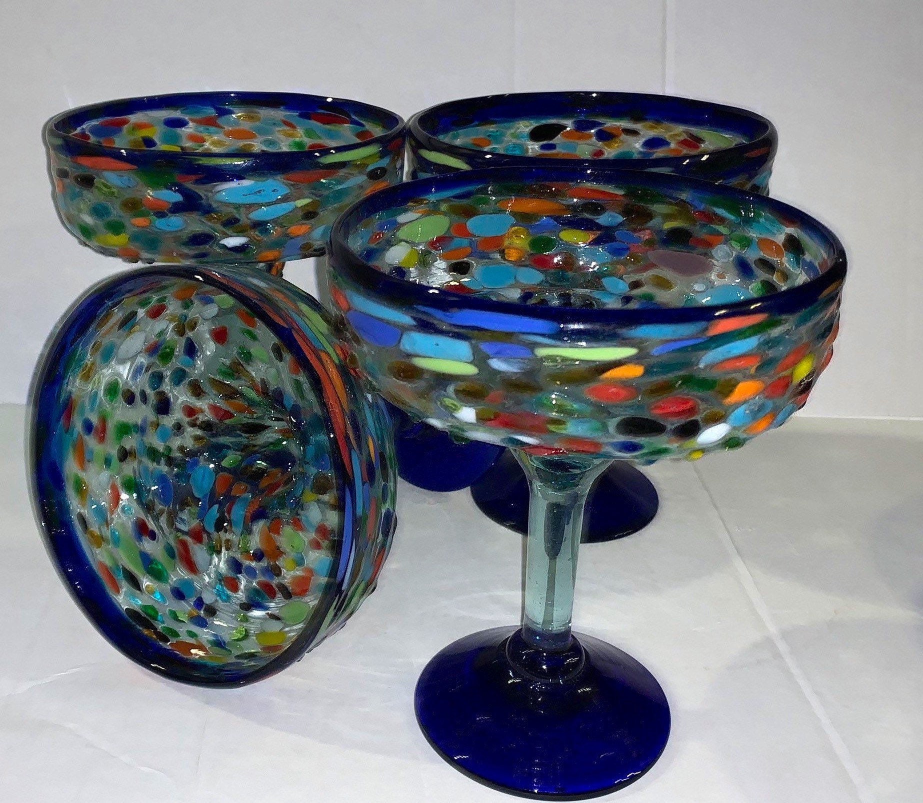 Gran oferta de vasos de cristal sin tallo pintados de color elegante y  resistente al calor a prueba de calor