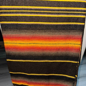 Serape Blanket Mexican Saltillo Brown and Orange Striped Handmade Desert chic XL