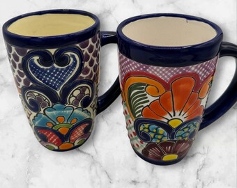 Talavera Mexican Mugs: Large 20oz Coffee Cup Set - Etsy