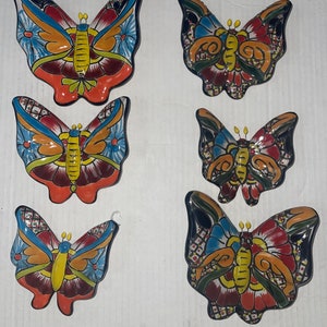 Talavera Butterfly Wall Decor (Set of 3): Hand-Painted Ceramic