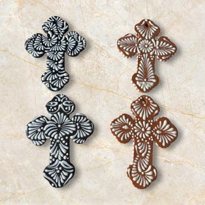 Hand Painted Talavera Cross, Unique Wall Crucifix (7 inch)