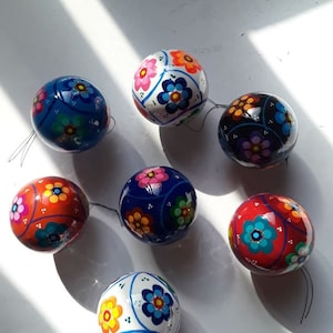 Talavera Christmas Ornaments: Set of 4, Mexican Folk Art