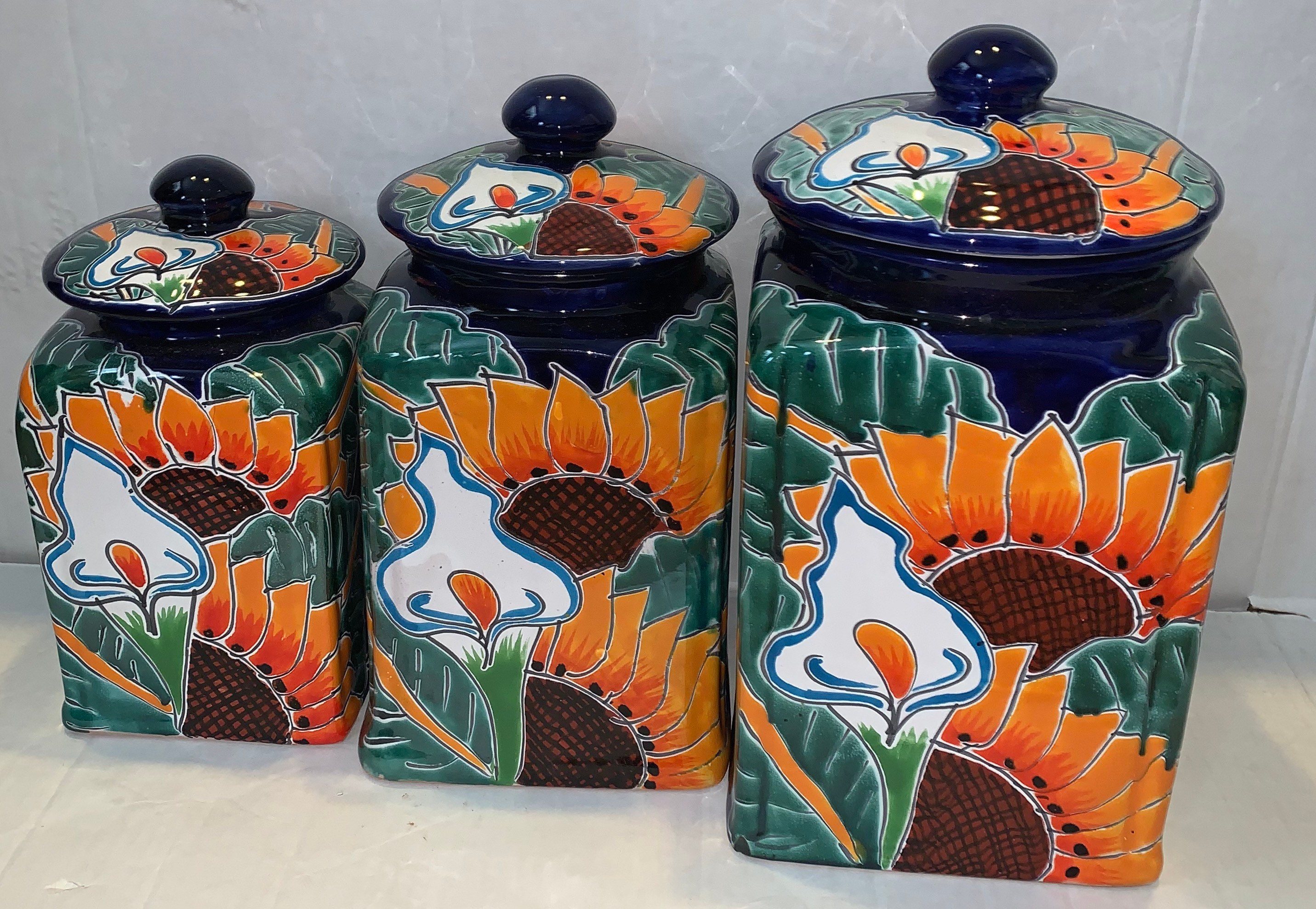 Conjunto de botes de 3 grandes azul cobalto Altcratrz naranja | Etsy