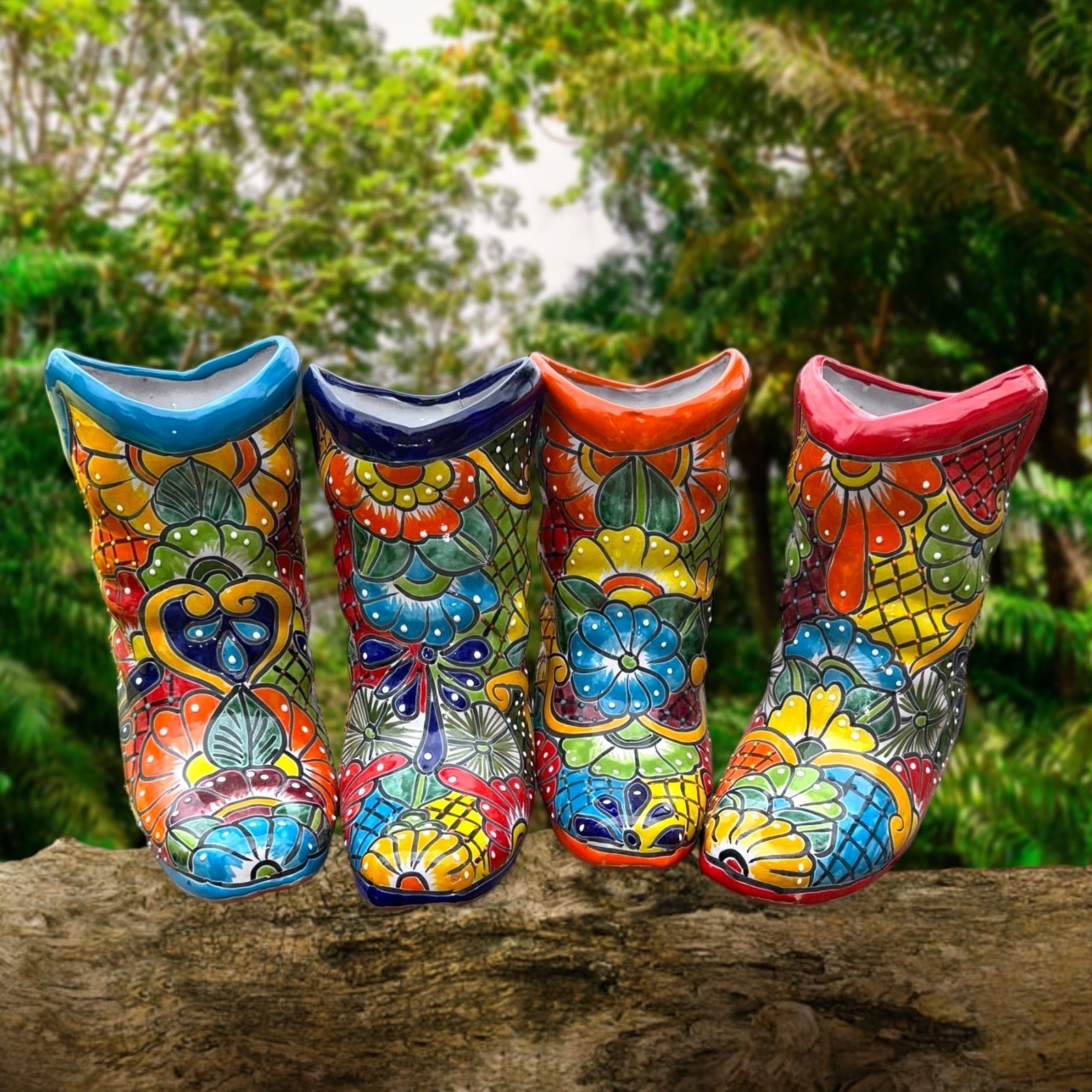 70sヨーロッパ 輸入VINTAGE planter ポッド アンティーク 雑貨 Talavera Cowboy Boot Planter: Hand-painted Mexican Folk Art - Etsy