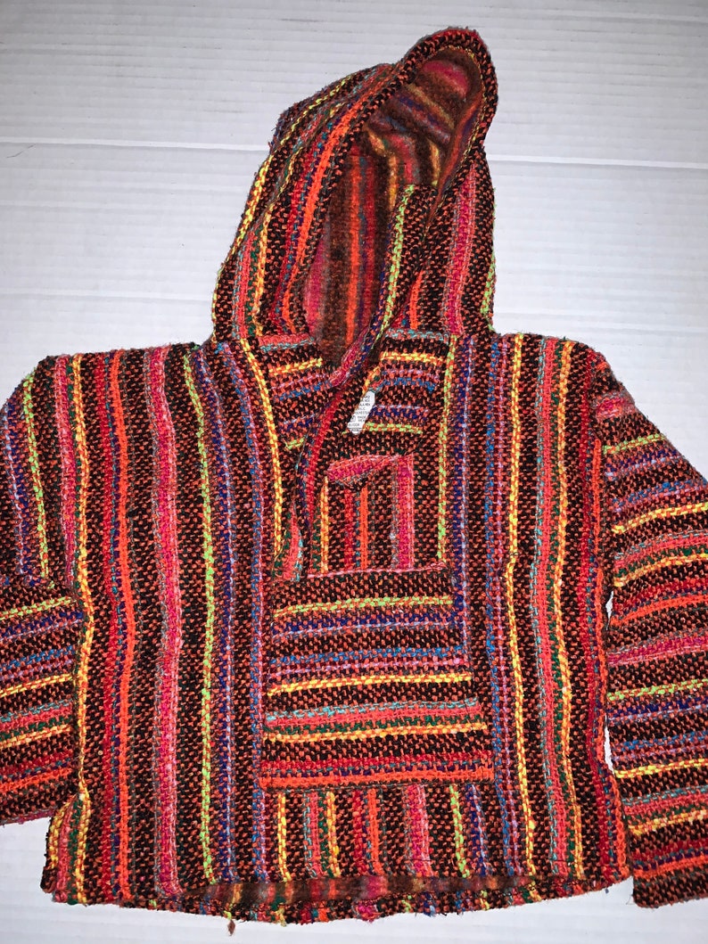 Mexican Baja Hoodie Kids and Youth Pullover Sweater striped Etsy