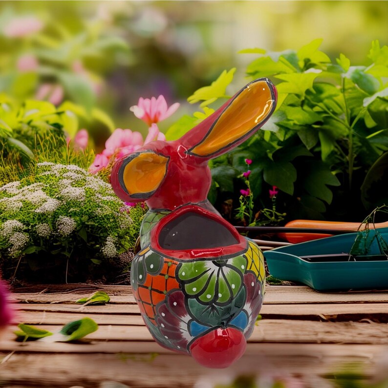 Talavera Jack Rabbits Planters Ceramic Beautifulplanters Red With ...