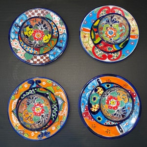 Dinnerware Mexican Talavera Set Seating for 4 Vibrant Dishes with Floral Patterns, Lead Free, Heat Safe