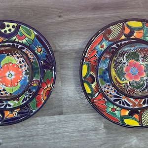 Talavera Dinnerware Set for 2: Mexican Floral Dishes, 8-Piece