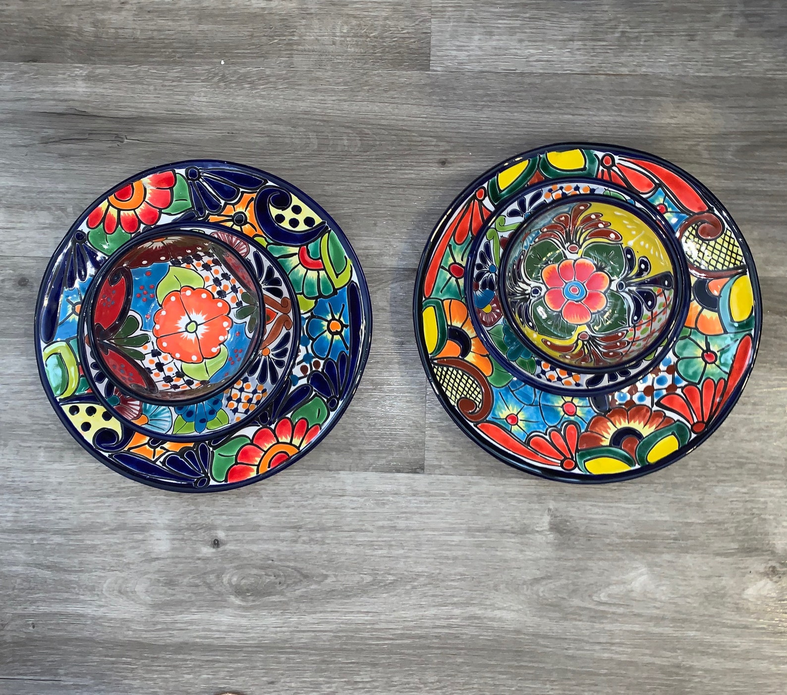 8 Piece Mexican Talavera Dinnerware Set. Seating for 2 Vibrant Etsy