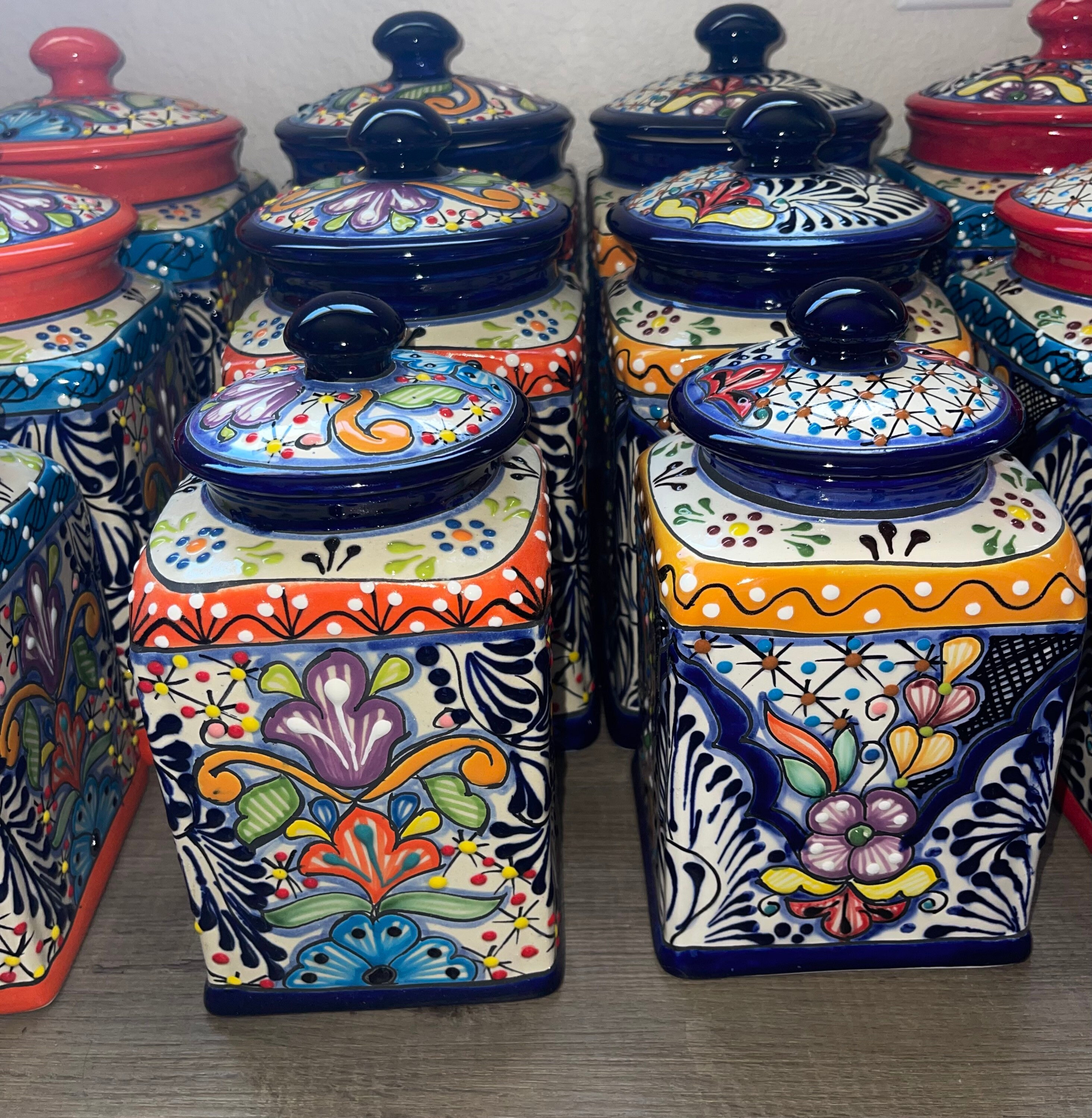 キャニスターセット タラベラ マルチカラーフローラルデザイン 3ピース
