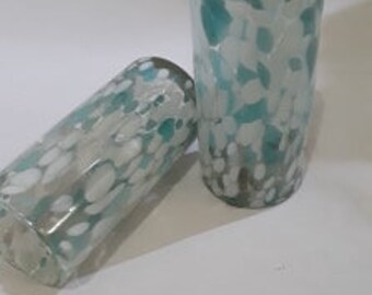 Bicchieri Messicani Soffiati A Mano – Set Di 6 Bicchieri Con Motivo A Spirale Acqua (10 Once Ciascuno - Foto 4