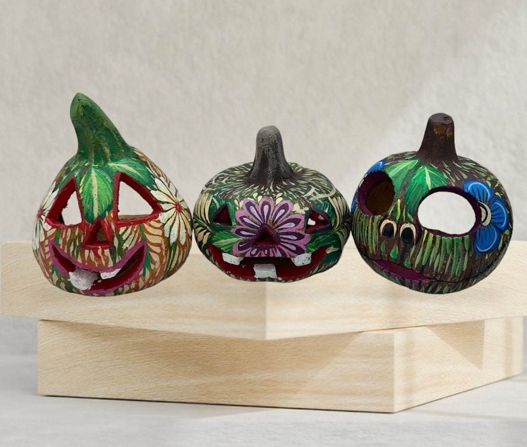 Hand-painted Talavera Jack O' Lantern Pumpkin, Ceramic Halloween Decor ...