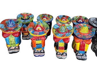 Large Talavera Pottery Panchito Statue, Sleeping Mexican Man Decor