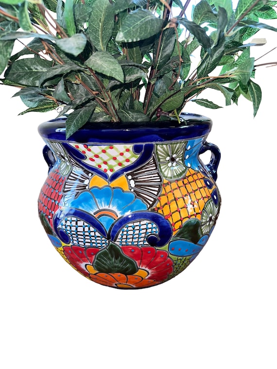Talavera Übertopf bunt groß