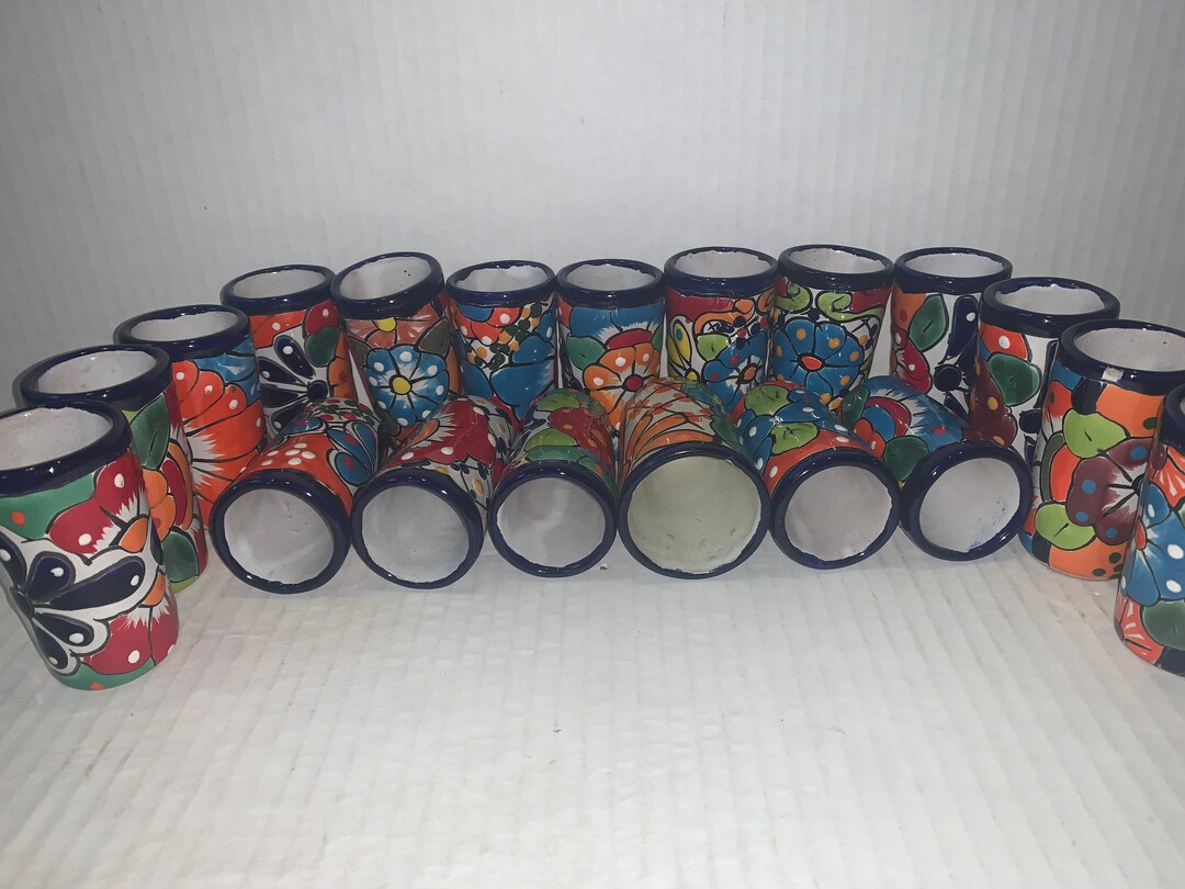 Ceramic Talavera Shot Glasses Tequila Order 2 , 4 or 6 Piece Set