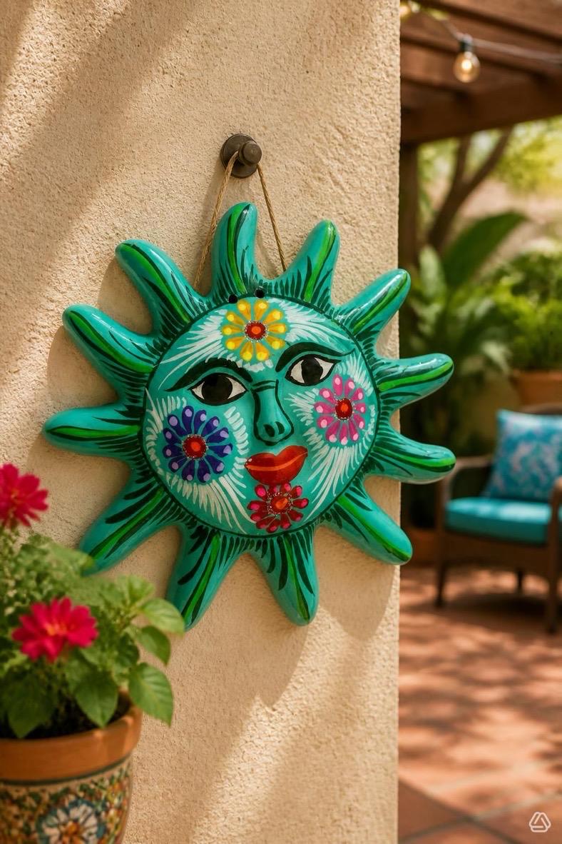 Vintage Mexican Ceramic Sun - Etsy