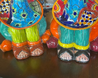 Canister Ponchito Mexican Talavera cookie jar panchito the hat come off the canister, Great for storing cookies, candies