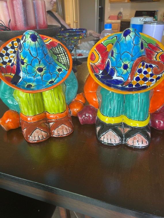 Canister Ponchito Mexican Talavera Cookie Jar Panchito the Hat Come off the  Canister, Great for Storing Cookies, Candies 