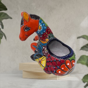 Talavera Horse Planter: Multicolored Ceramic Decor
