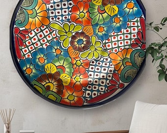 Platter Talavera charcuterie platter for a big party  round 16 inch