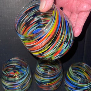 Wine Stemless Glasses swirl of multicolored beautiful color have fiesta everyday.