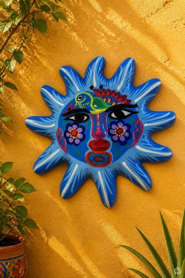 Ceramic Sun Face - Etsy