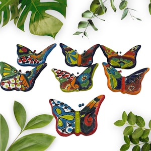 Talavera Butterfly Wall Decor: Handmade Ceramic Garden Art