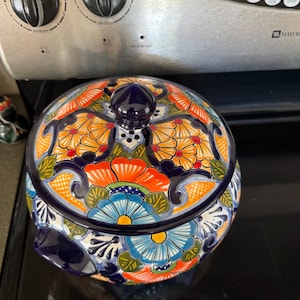 Talavera Bean Pot, Soup Pot - Hand-Painted Mexican Pottery, Decorative and Functional, Handmade in Mexico