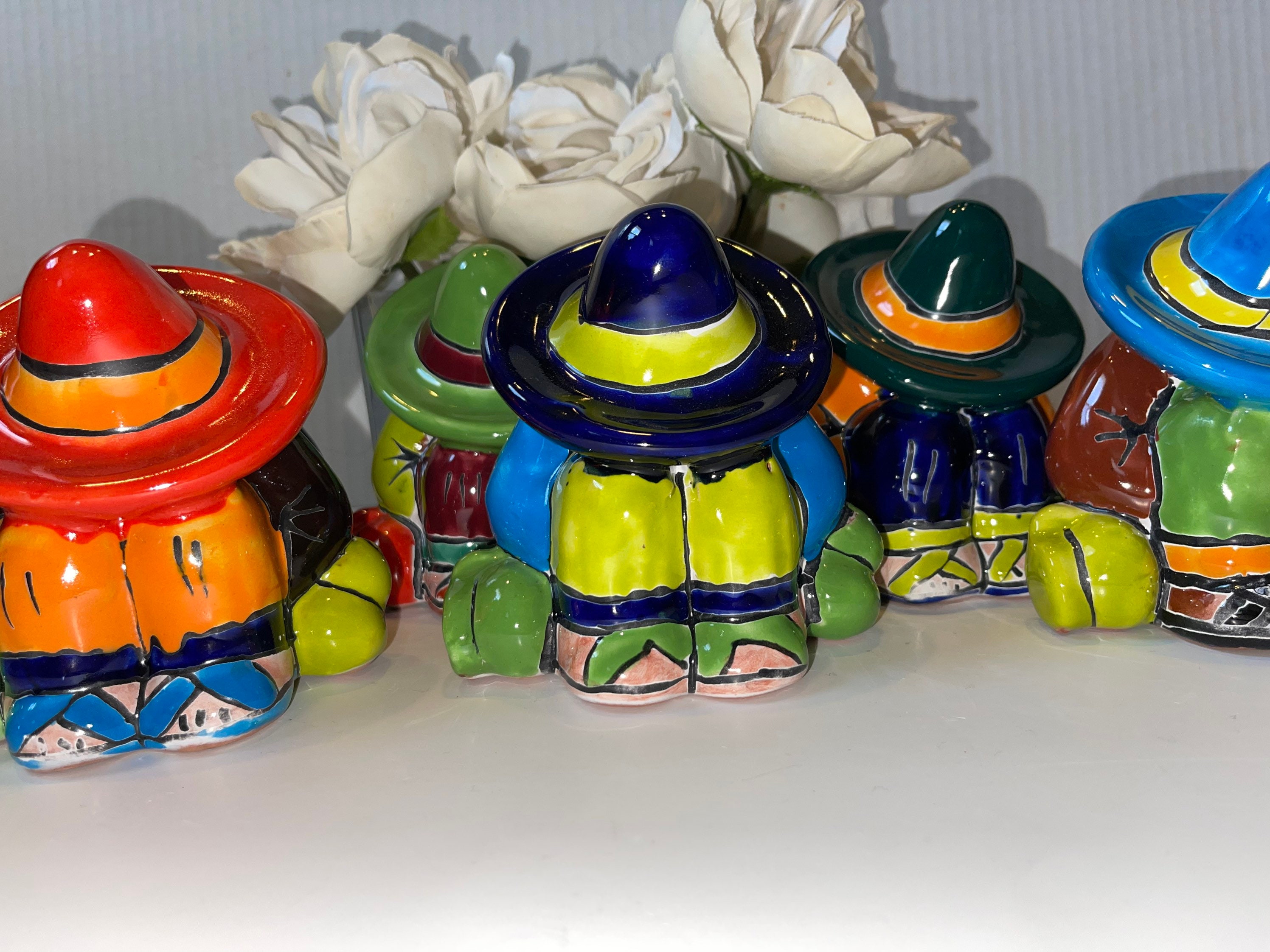 Panchito Sleeping Sombrero Man Mexican Talavera Pottery Figurine