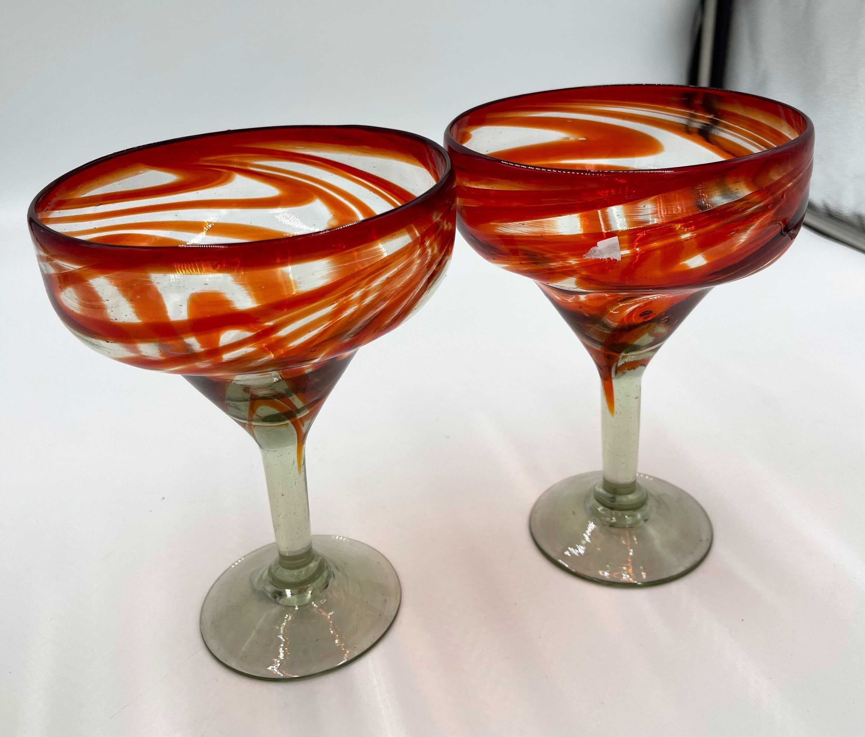 Eye4Art Mexican Margarita/Martini Glass Red Sprial (set of 4)