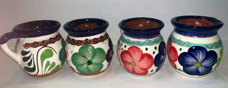 Jarrito mugs Mexican Handcrafted Clay Pottery coffee mugs clay Pottery set of Mexican a large cup of tea or coffee hot coco image 5