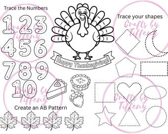 Thanksgiving Tracing Activity Mat | Preschool & Kindergarten Printable (VA SOL Aligned)
