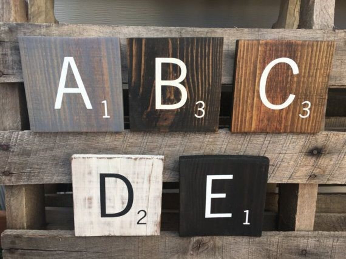 Custom Scrabble Tiles Large Scrabble Tiles Custom Wall Etsy