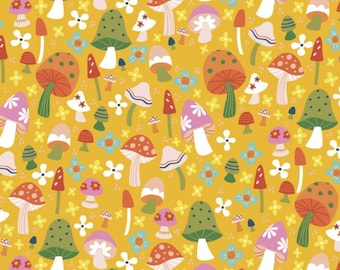 Susie Sunshine Mushroom Field by 3 Wishes Fabrics