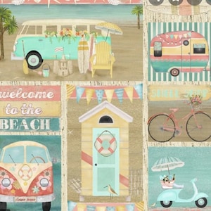 Beach Travel -Patch- by 3 Wishes Fabric