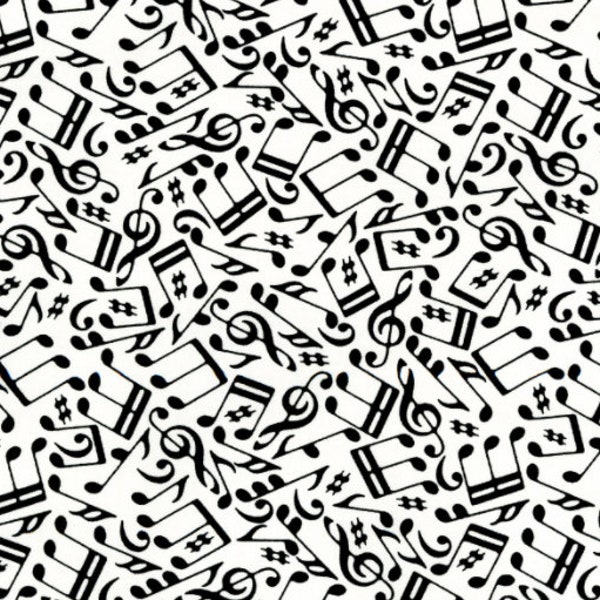 Odds & Ends - Cacophony -Black notes on White- by RJR Fabrics